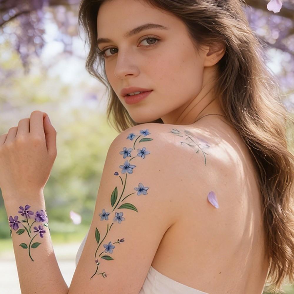 Disposable Rose Stickers Tattoo Stickers Waterproof Elf Fairy Makeup Stickers Neck Shoulder Arm