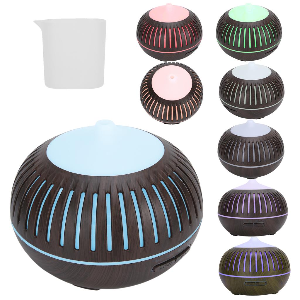 Household Aroma Diffuser Hollow Air Humidifier with Night Light Deep Wood Grain (110‑240V)AU Plug