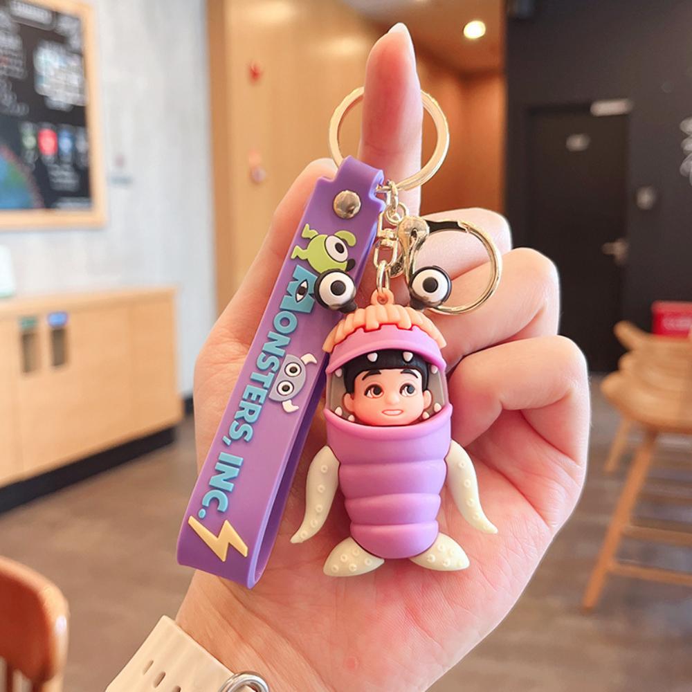 Monsters University Keychain Set, Mike & Sulley PVC Figure Keychain, Pixar Movie Character Key Ring for Bag Backpack Gift