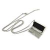 [N7211] - Black Silver 'Laptop' Long Necklace
