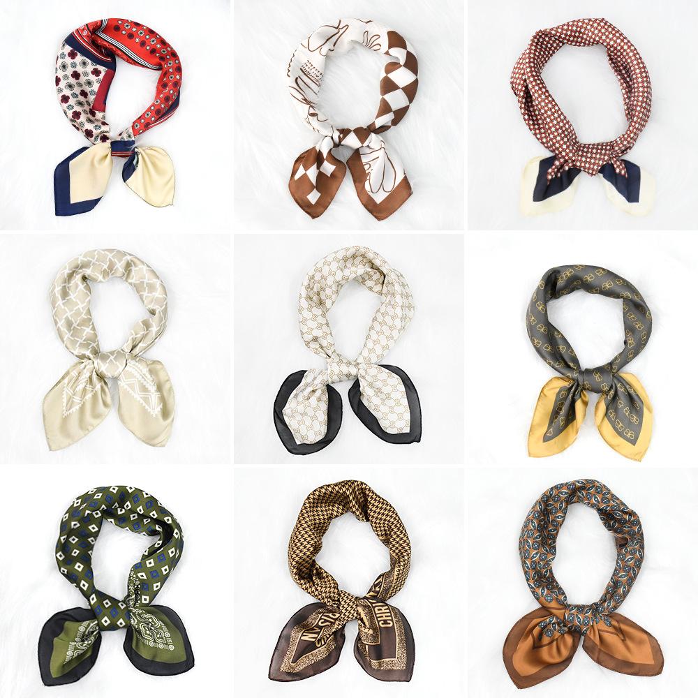 Женский новый модный шелковый шарф с имитацией атмосферы, защитный шарф для шеи, весна, лето, осень, квадратный шарф