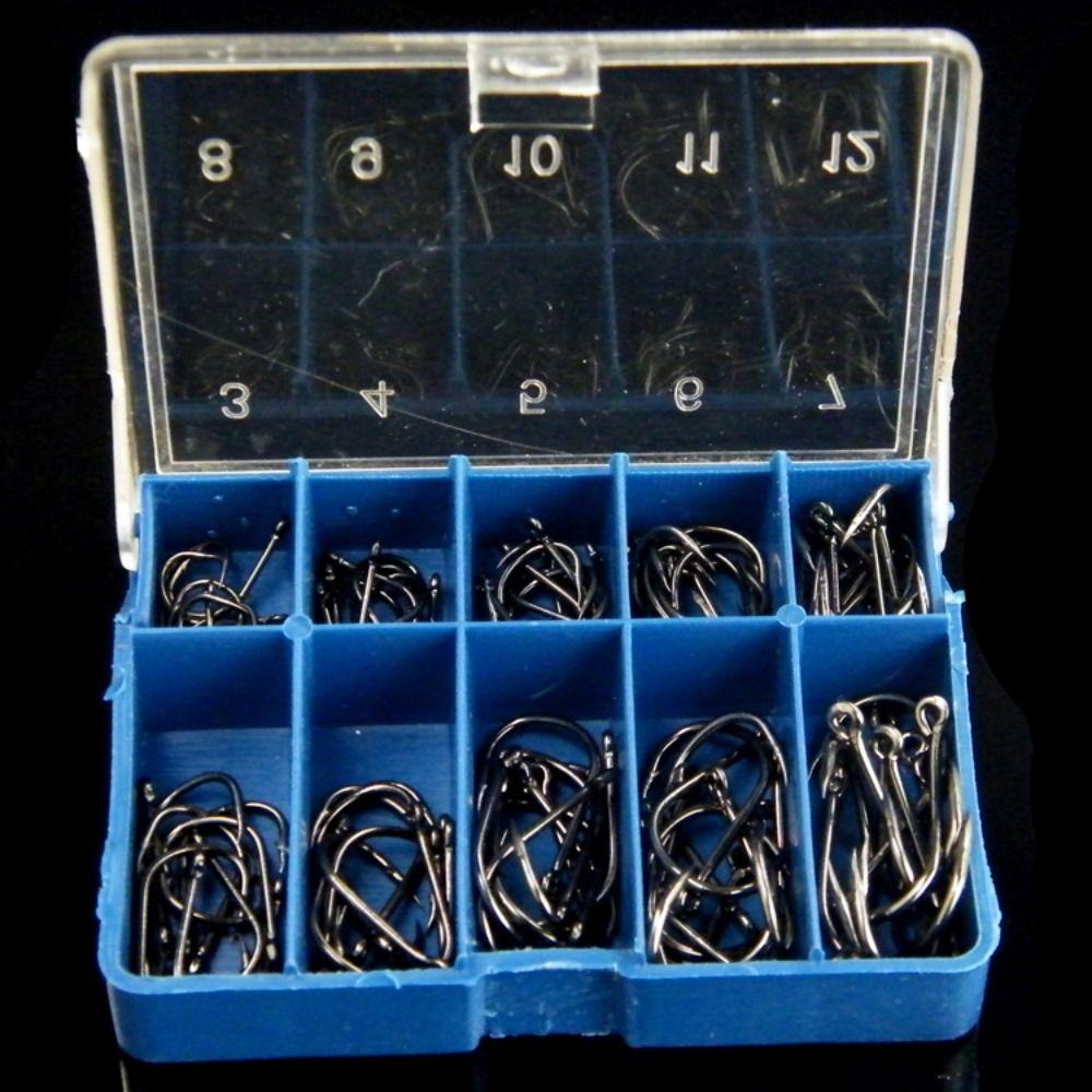 100PCS Jigging Freshwater Fishing Hooks #3-#12 Carp Fishhooks Fishhook Barbed Hooks Carp