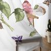 Vintage Flower Floral Sheer Curtain for Bedroom Tulle Voile Curtain for Kitchen Living Room Decor Window Treatment