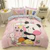 Happy Panda Girl Duvet Cover Pillowcase Cartoon Bedding Set  Adult Boy Girl Bedroom Decoration Gift Single Double Size