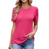 Женская мода повседневный комфорт сексуальный однотонный круглый вырез короткий рукав топ