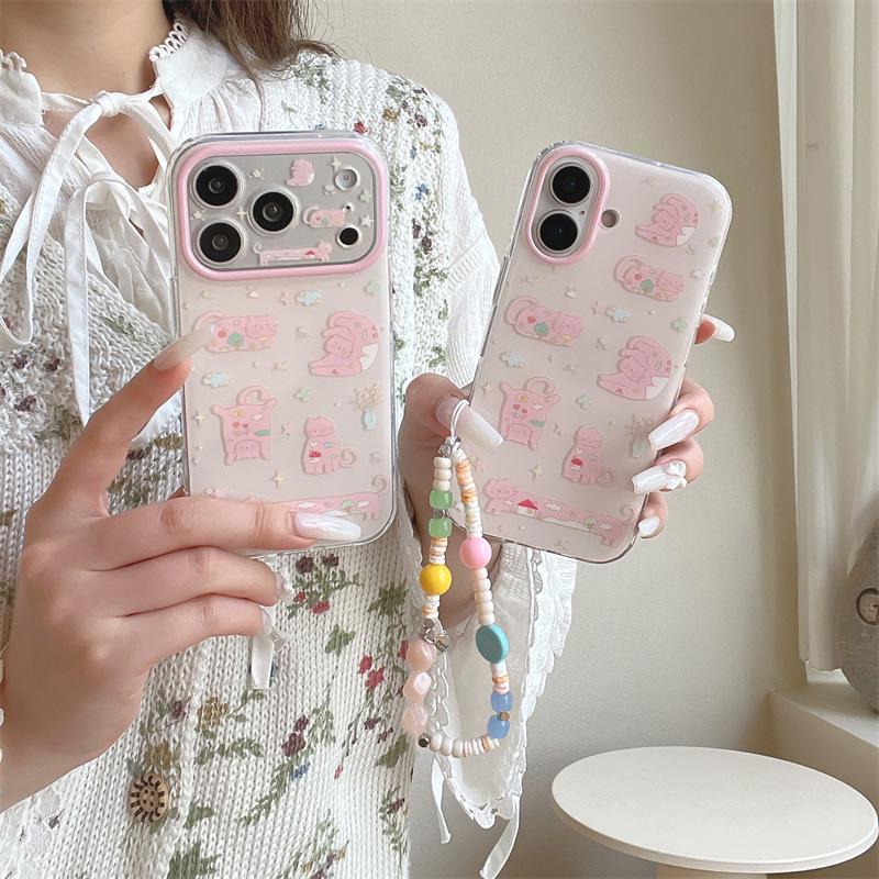 Pink Cat Star Chain Case for iPhone 17/16 Pro Max/15/14