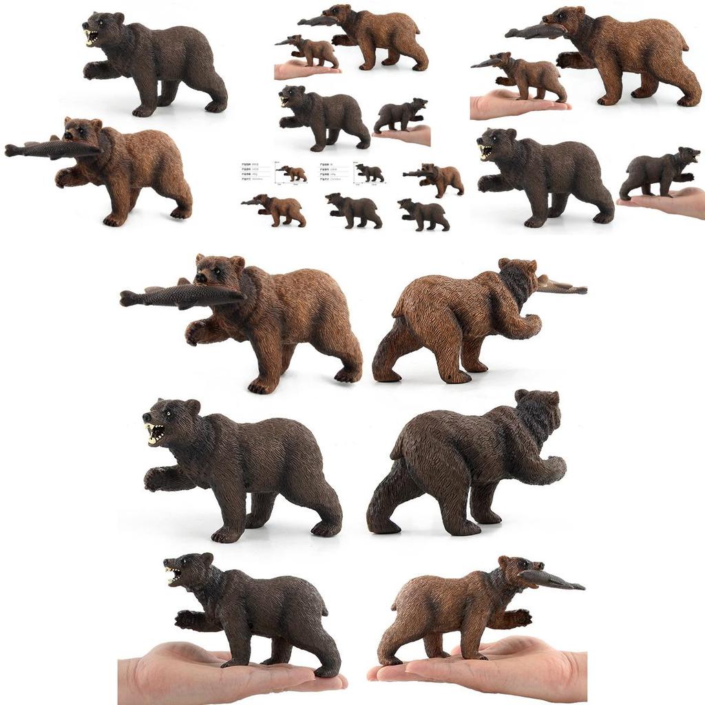 Authentic Forest Animal Figurines Black Bear And Brown Bear Realistic Toy Set