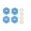 4pcs RC Hex Coupler Professional Aluminum Alloy RC Wheel Hex Adapter for 110 RC Cars Dark Blue