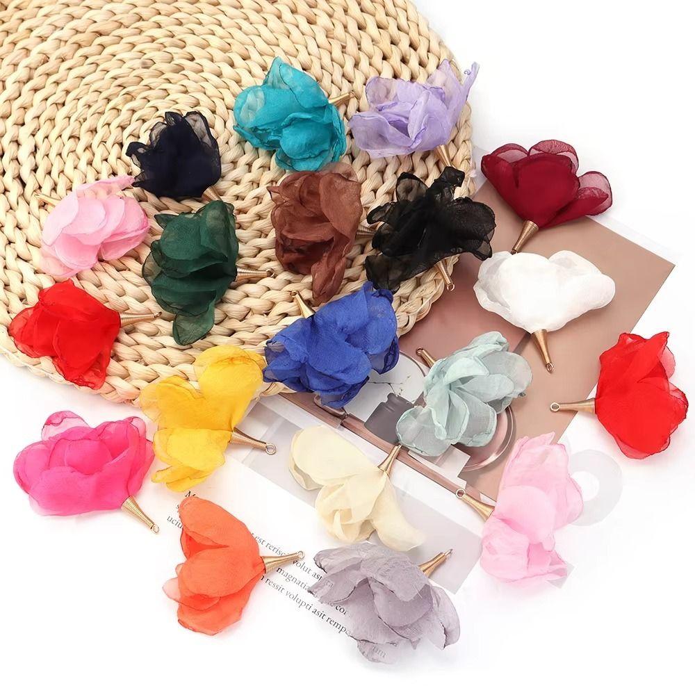 10Pcs 5cm Size DIY Earring Charms Flower Shape Handmade Earring Accessories For Jewelry Making