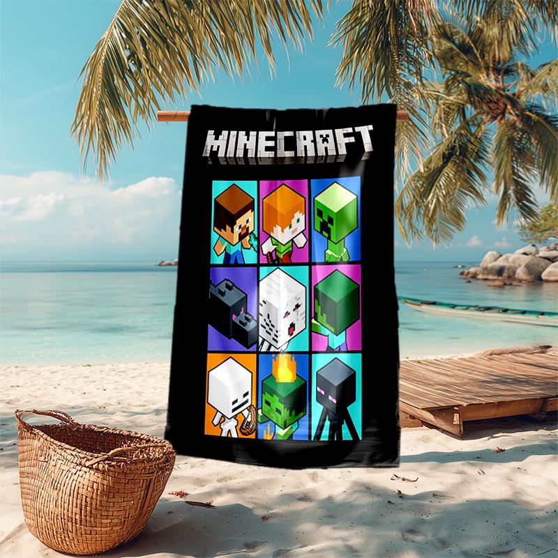 Classic Entertainment Sandbox Xbox Games Minecraft soft beach towel outdoor camping vacation swinging beach scarf decorative blanket B7