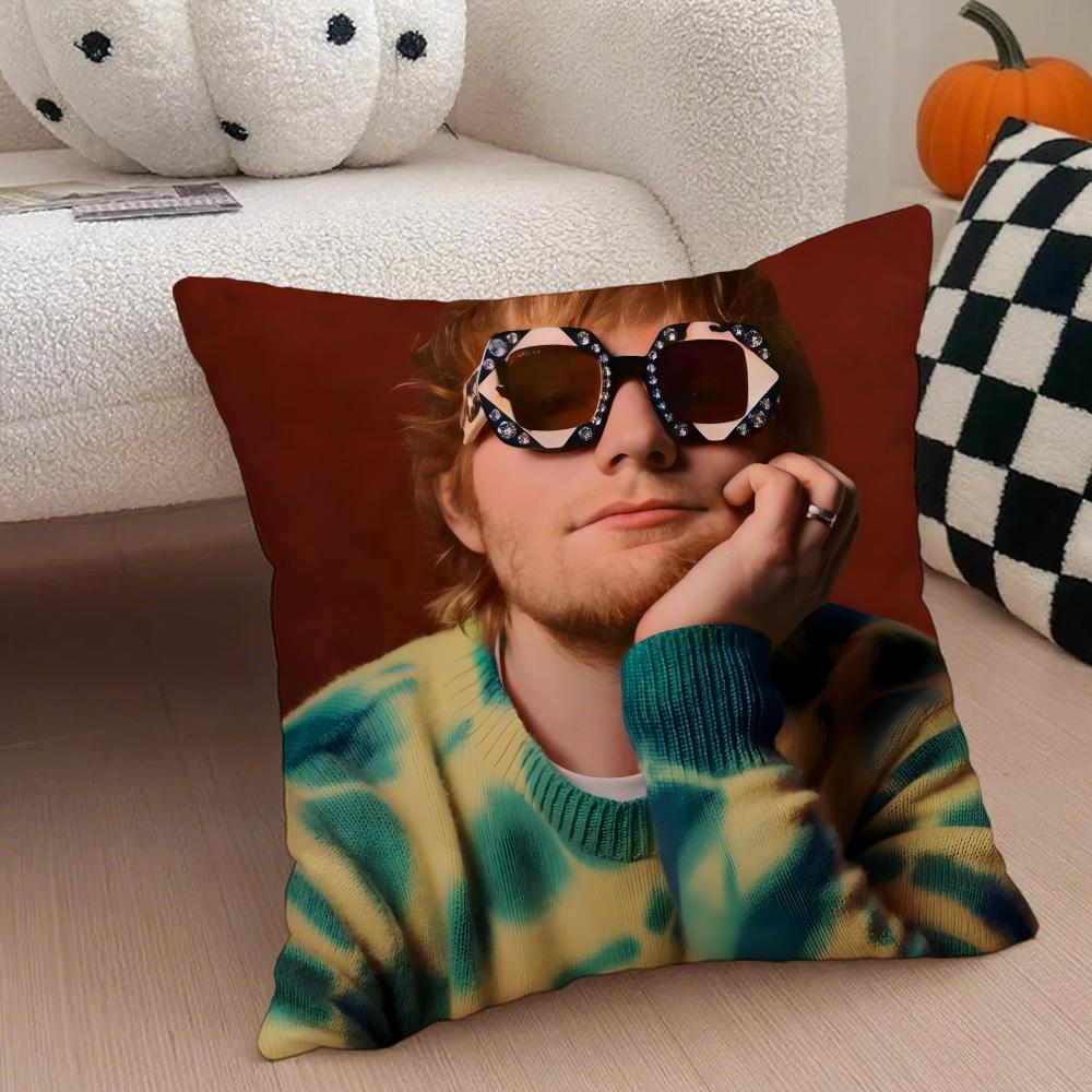 eEd Sheeran Music Idol Cushion Cover Throw Pillow Cover Hidden Button Durable Polyester Chair Cushion