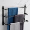 Promotion!Three Stagger Layers Towel Holder Bars Towel Rack Bathroom Accessories Set 304 Stainless Steel Matte Black