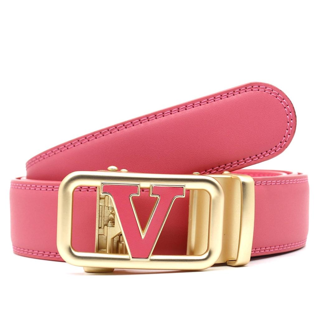 High-End Men's Genuine Leather Automatic Buckle Cowhide Belt - Versatile Fashion Accessory