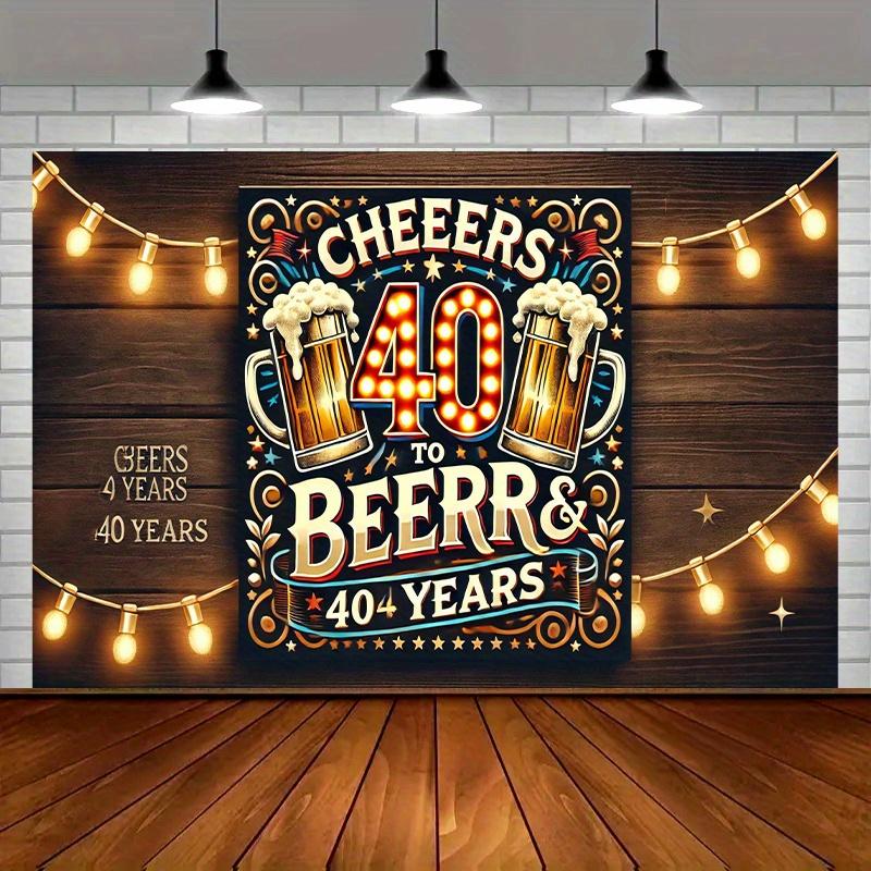 1 pack: Polyester banner for celebrating 40th anniversary, anniversary background fabric, suitable for indoor and outdoor use