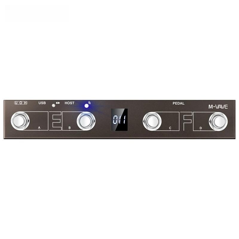Chocolate Plus MIDI-контроллер ножного переключателя/4 кнопки/USB-перезаряжаемый/Управление через приложение/Портативный для MIDI-педали ножного контроллера