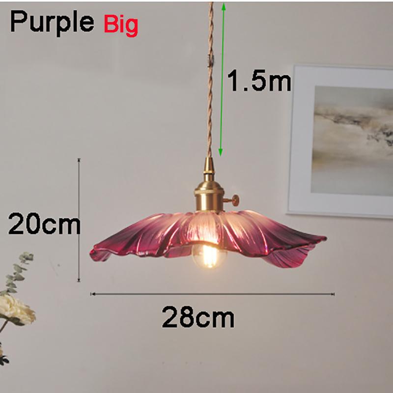 Подвесной светильник в виде цветка, стеклянный подвесной светильник с трехцветной лампочкой E27, современное декоративное освещение для спальни, столовой, фойе