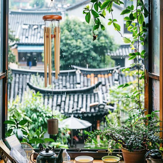 Vintage Aluminum Tube Wind Chime Natural Soothing Melody Outdoor Garden Yard Patio Hanging Metal Wind Bell Decoration