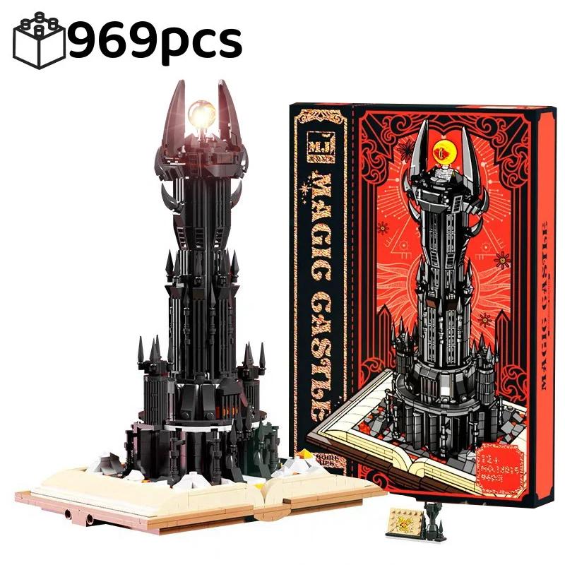 Non-Toxic Creative Black Tower Magic Book Building Blocks Book Expert Ideas Bricks Dark Tower With Lights Assembly Children Toy For Kids Gifts