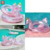 Shiny Pink Swan Inflatable Crown Swim Ring Cartoon Design For Adults Swimming Activities