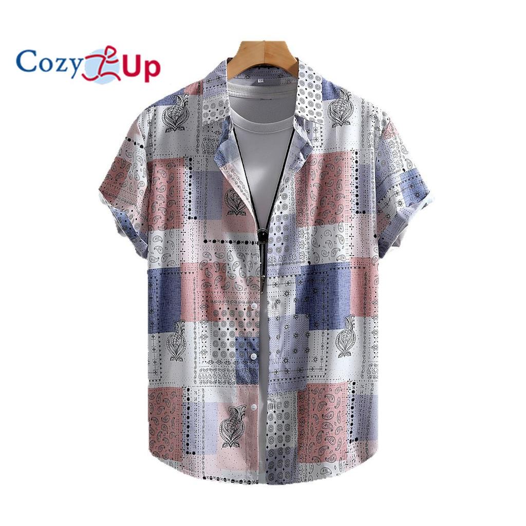 Мужская рубашка с коротким рукавом, мужская рубашка с принтом орехов кешью в стиле ретро, мужская рубашка, лето 2025 г., новое поступление