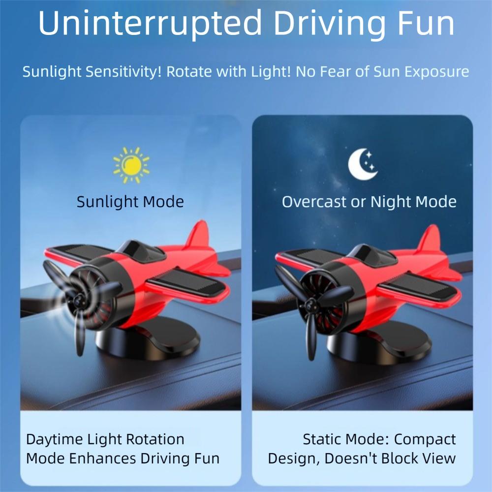 360° Rotary Car Center Console Decorations Solar Powered Aircraft Ornaments  Desktop Ornament