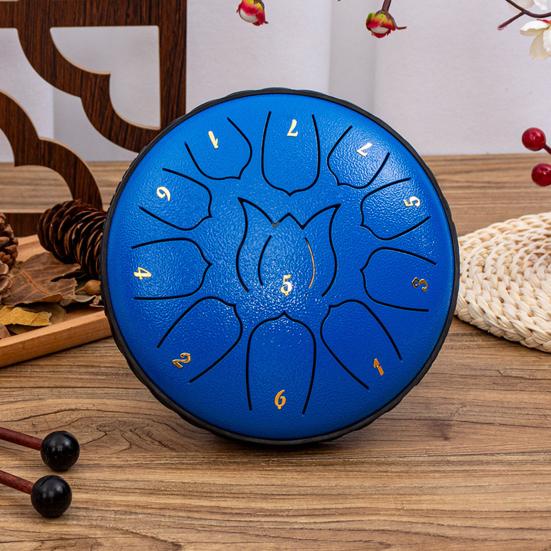 Steel Tongue Drum Set Ethereal Drum with Bag Sticks Music Book Drum Holder Sound Healing Hand Drum for Meditation Yoga Chakra Music Therapy