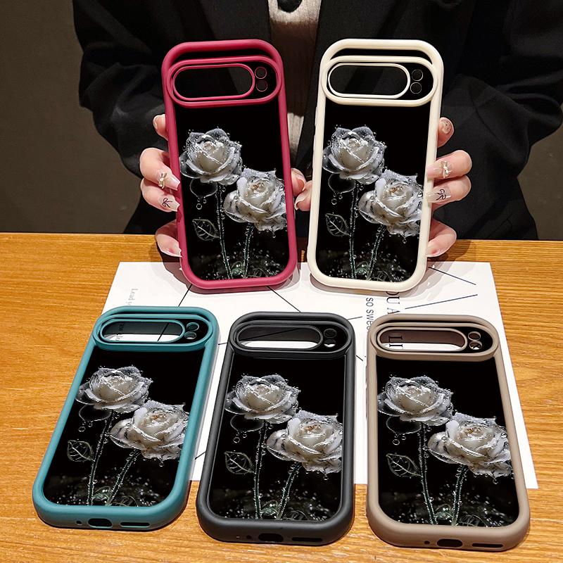 Чехол для телефона с узором белых роз для Google Pixel 9 Pro XL Чехол для Google Pixel 8 7 Pro 8A 7A Мягкая силиконовая накладка из ТПУ