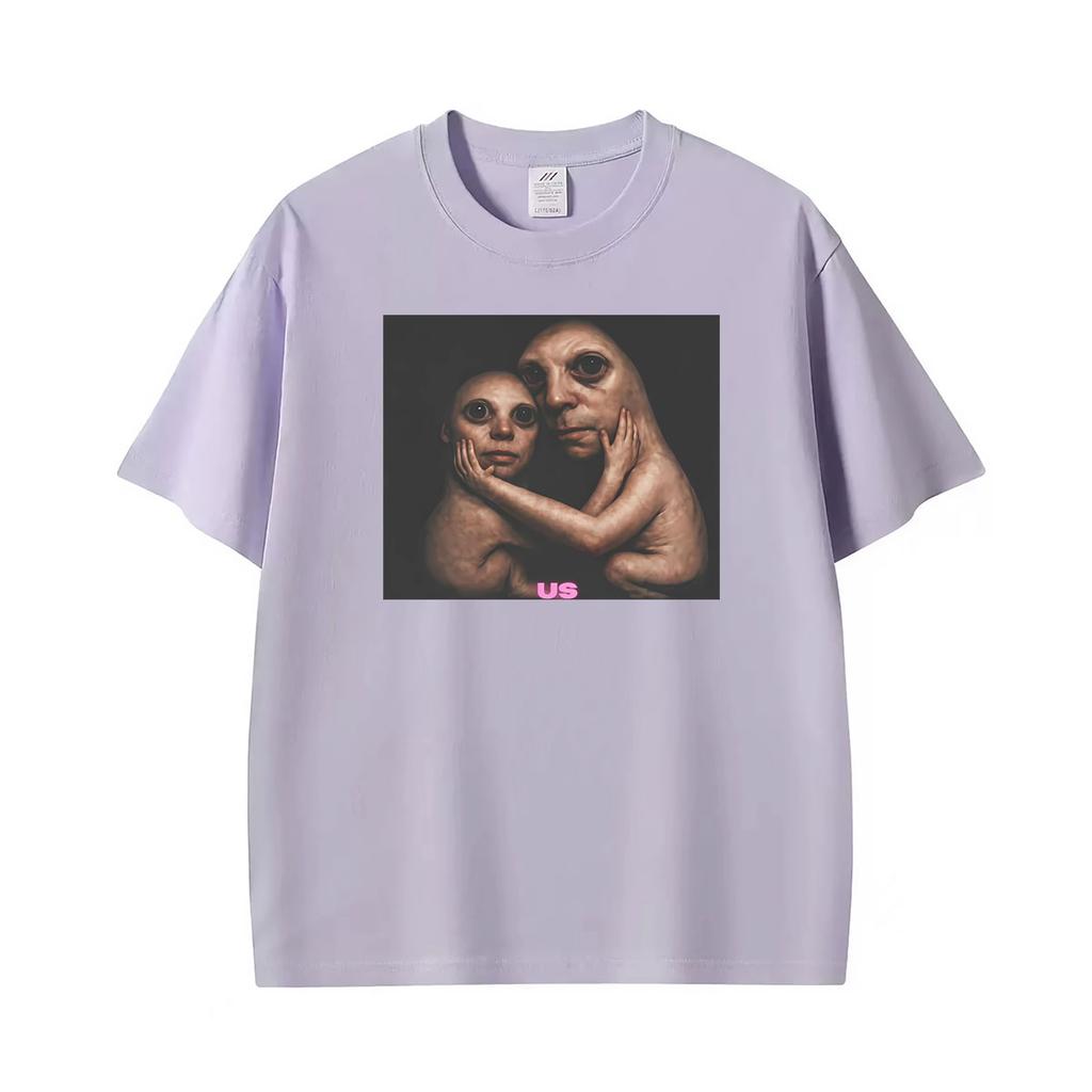 Funny Ai Hugging Meme Us Graphic T Shirts Unisexs Clothing Summer Fashion Classic Tshirt 100 Cotton Oversized T Shirt Streetwear