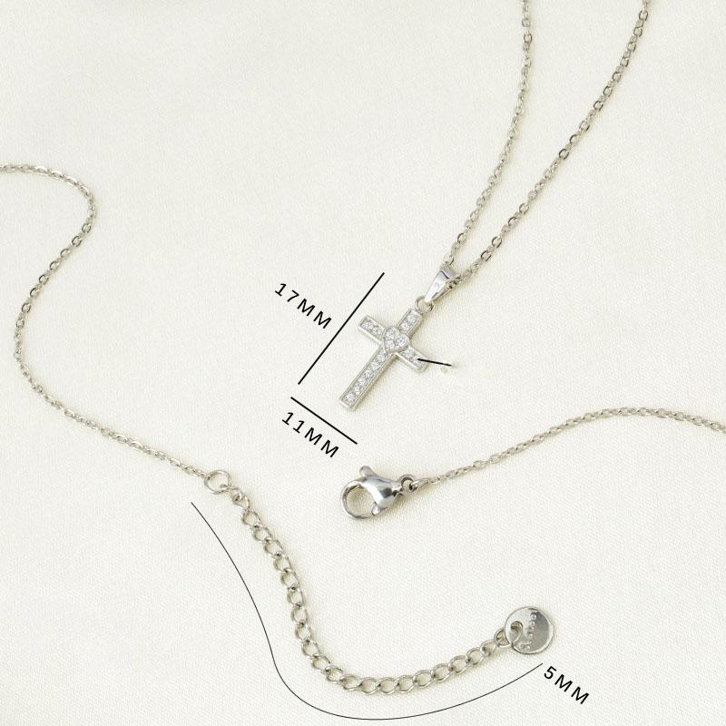 Cross Necklace Women's Summer Full Diamond Simple Versatile Premium Sense Clavicle Chain Light Luxury Micro-inlaid Zircon Necklace Titanium Steel