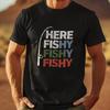 New Summer Men's Fashion T-shirt Personality Colorful Fishing Printed Men's T-shirt Top