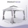 10x10ft Double Roof Canopy Tent with Metal Frame & Stakes & Mosquito Nets with Privacy Screen for Outdoor Camping/Lawn/Backyard