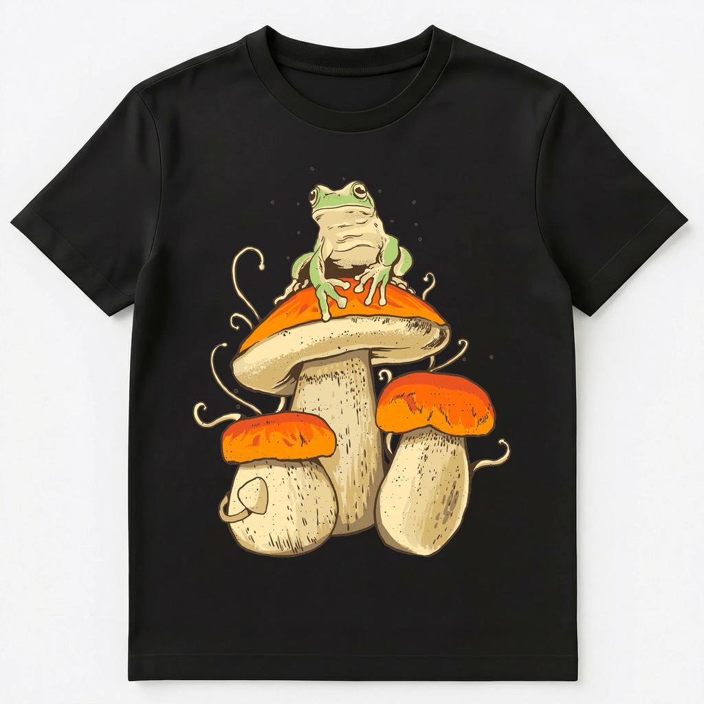 Frog And Mushrooms Unisex T-Shirt