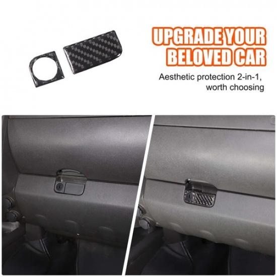 Наклейка-накладка из углеродного волокна на ручку ящика для хранения со стороны пассажира для Nissan Frontier 05-21