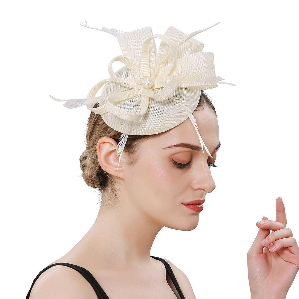 Шляпки-fascinator с перьями Цветочные аксессуары для волос Модный макияж Выпускной Женщины