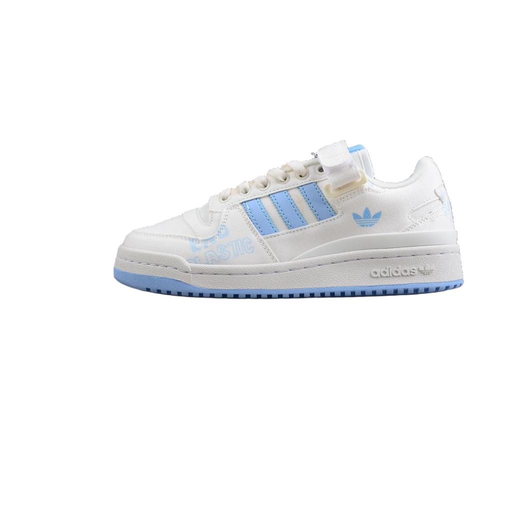 adidas Originals Forum Low Синтетическая кожа Липучка Прочная посадка Низкий верх Скейт-кроссовки Женские кроссовки Белый Синий GY7985