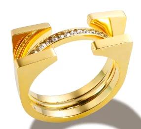 Stainless Steel Ring for Women Inlaid Zircon Rings Waterproof Romantic Fashion Jewelry