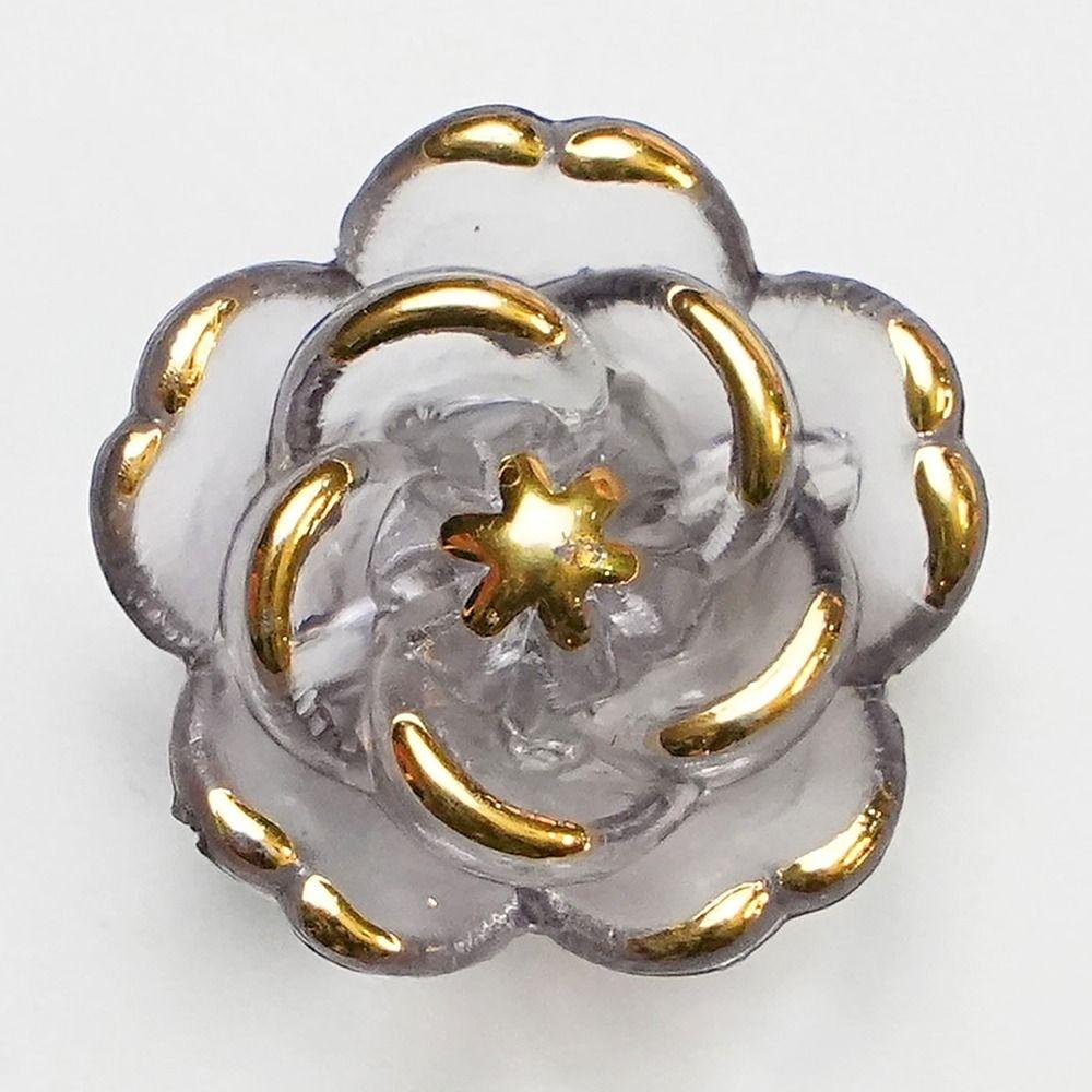 10Pcs Ornament Flower Beads Acrylic All-Match Pendant Durable Hole Charm for Jewelry Making