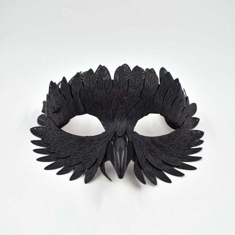 Halloween Bird Beak Mask Half Face Owl Feather Decor Party Cosplay Costume Accessory