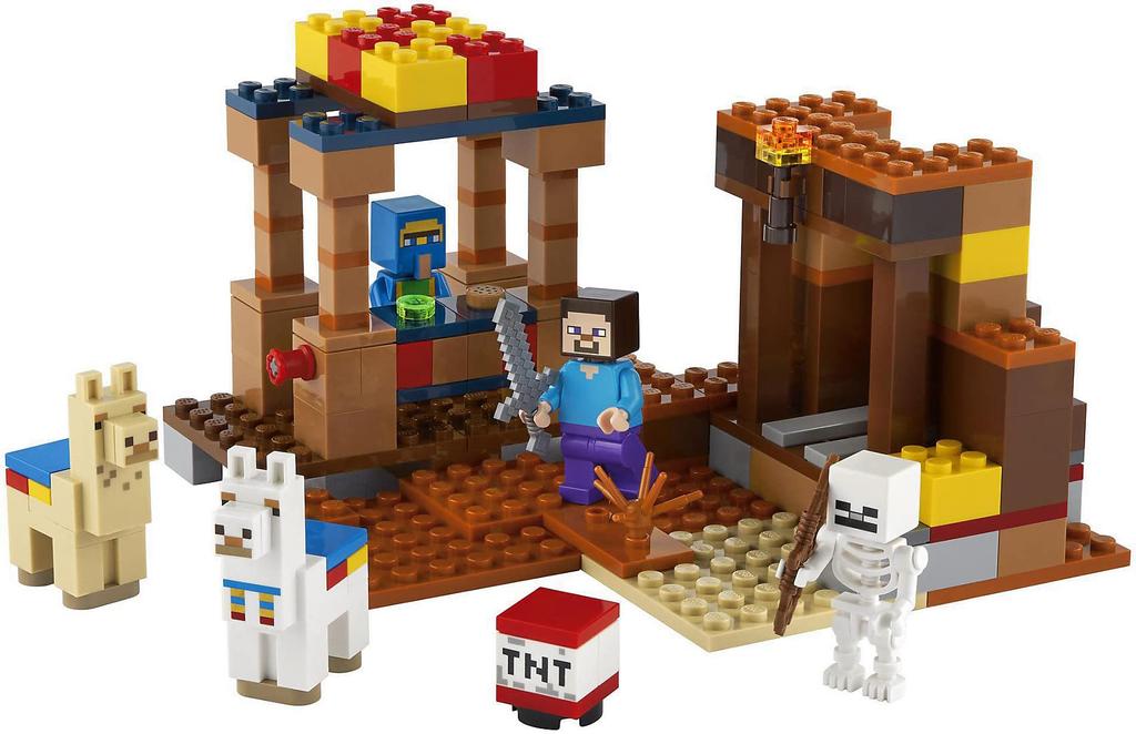 LEGO Toy Minecraft Villager Trading Post Boys Girls Minecraft Goods Game Toy Educational Toy Birthday Present Gift LEGO Block 21167 8 Years Old and Up