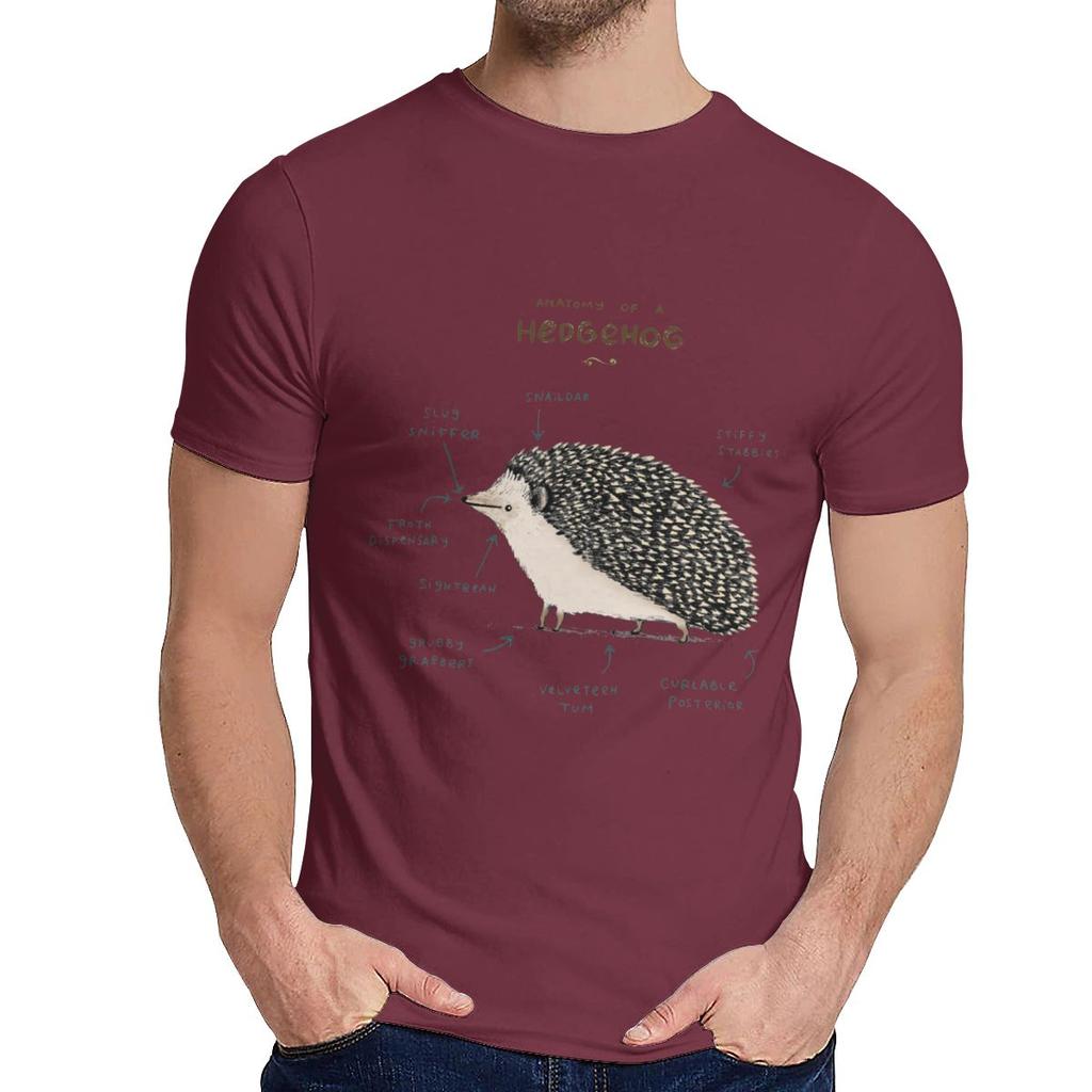 For Male Tee Shirt Anatomy Of A Hedgehog Soft Harajuku Classic Round Neck Vintage T Shirt