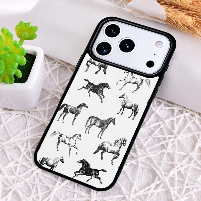 Красивый чехол для телефона с лошадью для iPhone 17 Air 16 15 11 12 14 13 Pro Max Ударопрочный чехол