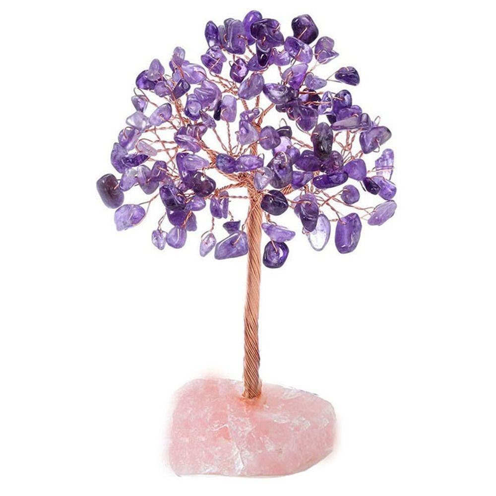 Stone Crafts Copper Wire Wrapped Crystal Money Tree Reiki Chakra Feng Shui Trees Potted Plants