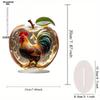 2D Flat Acrylic Rooster Decoration, Indoor and Outdoor Decoration - No Battery/electricity Required, Free Day Decoration, Shop Decoration, Durable O