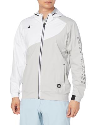 Coq Sportif Полная молния, вырезанные и сшитые, водоотталкивающие, ветрозащитные, с капюшоном, спортивные гольфы QGMWJL52 GY00 L [Le Golf] [Stretch Forcer] мужские (Серый)