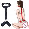 Japan SM Bondage Back Cross Collar Strap Handcuffs Mouth Ball Gag Sex Handcuffs Sex Fetish Slave Bondage For