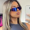 Стимпанк Без ободка Солнцезащитные Очки Женские Мужские Цельные Спортивные Очки Модные Y2k Зеркальные Цветные Очки