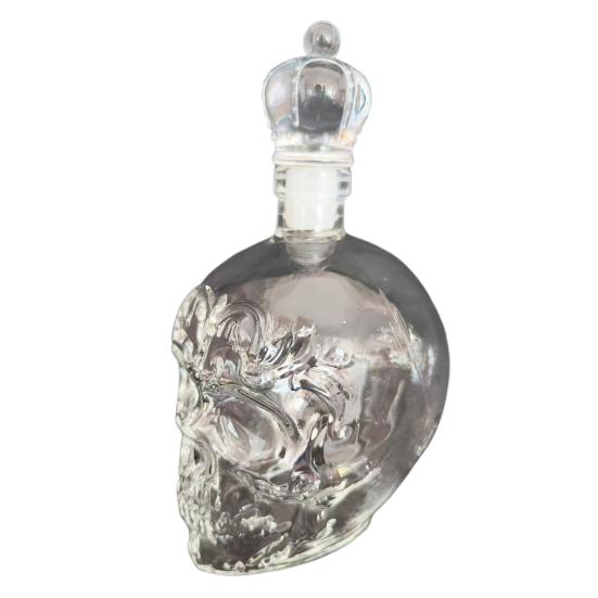 Графин для вина «Готический череп» объемом 350 мл, стеклянный графин ручной работы с герметичной пробкой, графин для виски, водки, пива