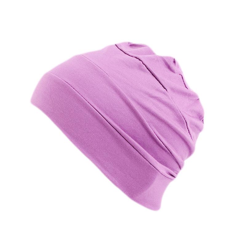 1Pc Muslim Stretch Hair Loss Head Scarf Wrap Cap Polyester Cancer Chemo Women Plain Turban Hat