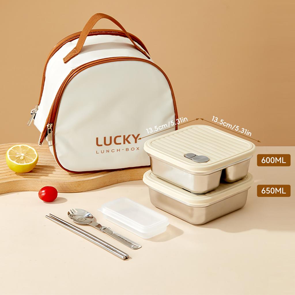 304 Stainless Steel Bento Box With Lid Portable Sealed Divided Lunch Box For Kids Student School Fruit Salad Lunch Container