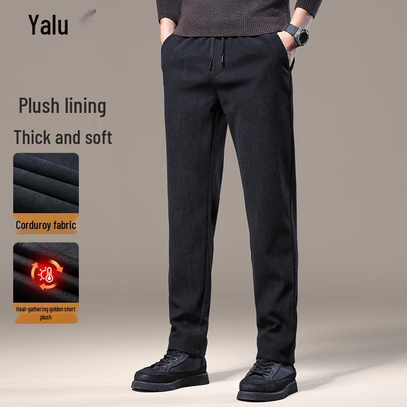 Мужские утолщенные вельветовые повседневные брюки прямого кроя Ya Lu